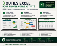 Trois outils Excel pour la rentabilité, les réservations et le suivi de flotte