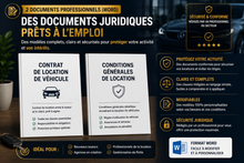 Deux modèles Word personnalisables pour la location de véhicules
