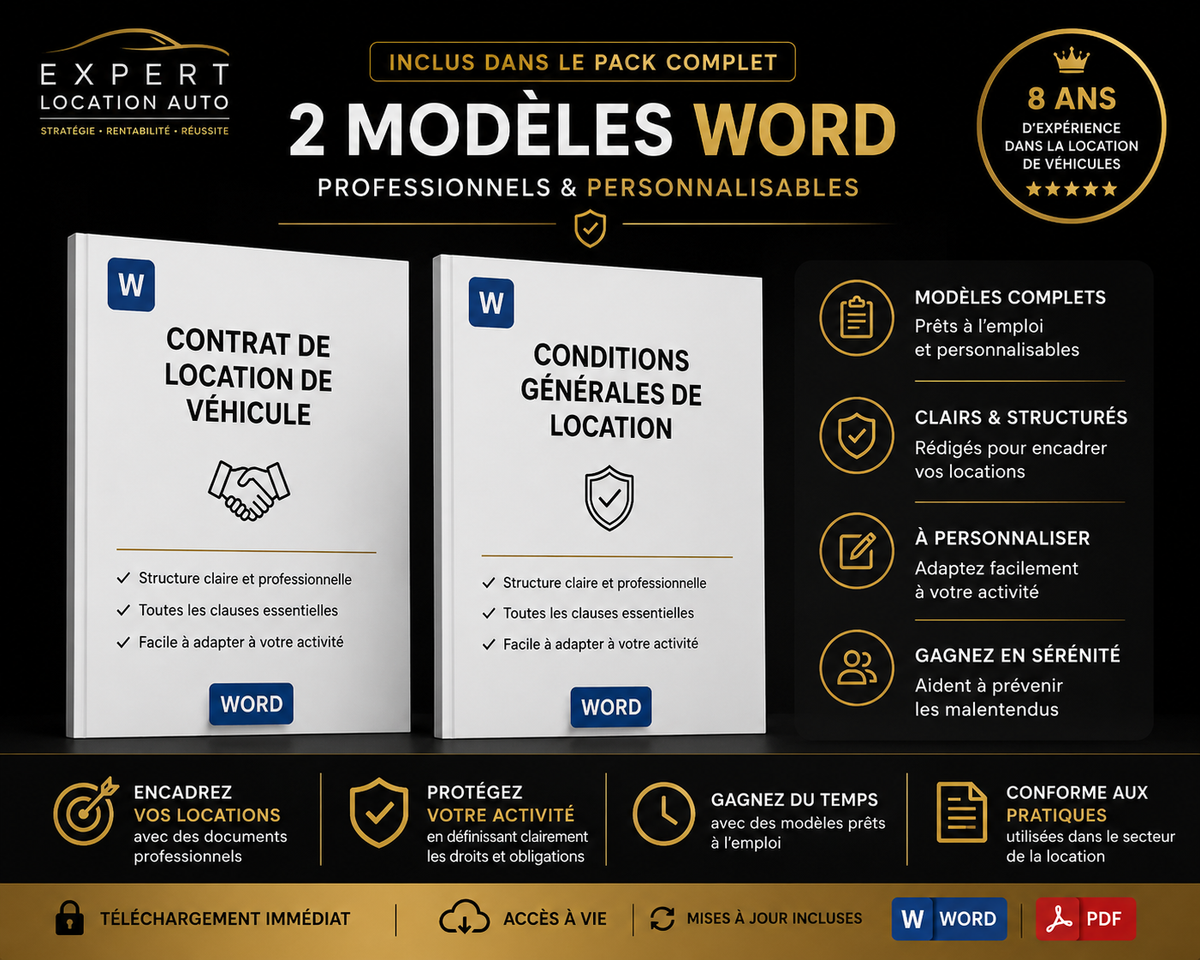 Deux modèles Word : contrat et conditions générales de location
